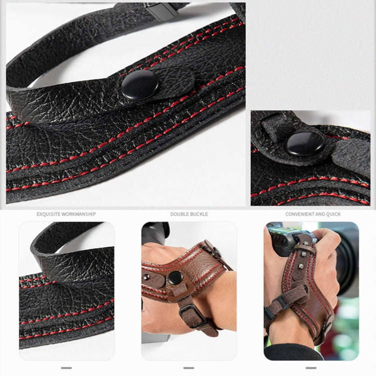 SLR Camera Wrist Strap Camera Anti-drop Microfiber Leather Wrist Strap(Black)