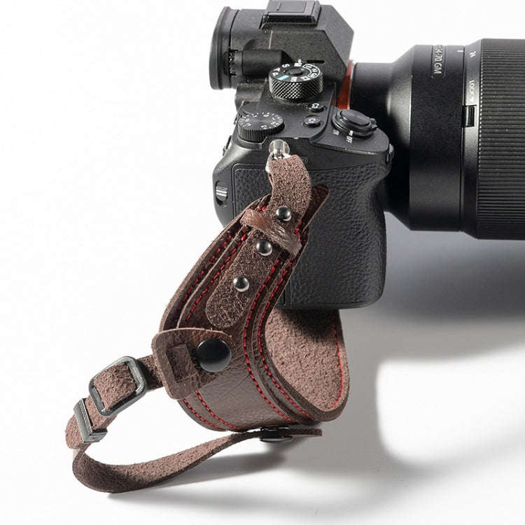 SLR Camera Wrist Strap Camera Anti-drop Microfiber Leather Wrist Strap(Brown)
