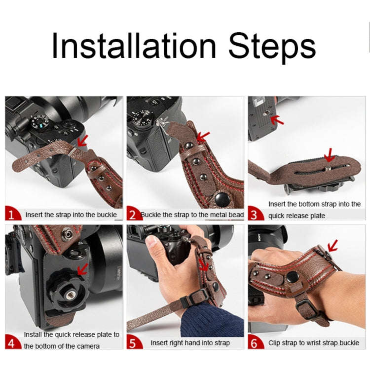 SLR Camera Wrist Strap Camera Anti-drop Microfiber Leather Wrist Strap(Brown)