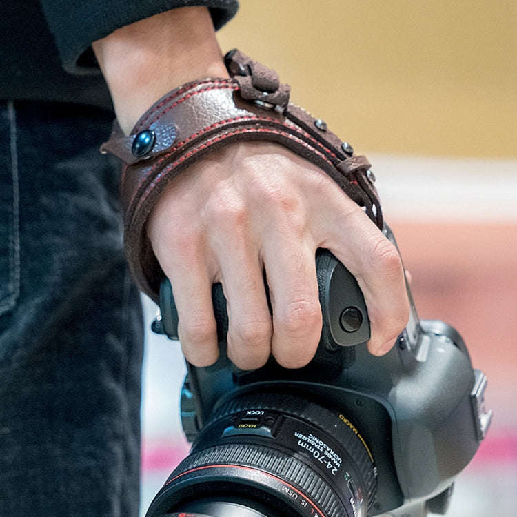 SLR Camera Wrist Strap Camera Anti-drop Microfiber Leather Wrist Strap(Black)