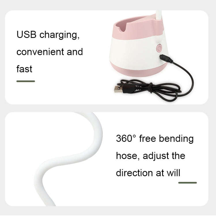 276A USB Charging Desktop Pen Holder Fan with Phone Holder Function Dormitory Portable Fan(Green)