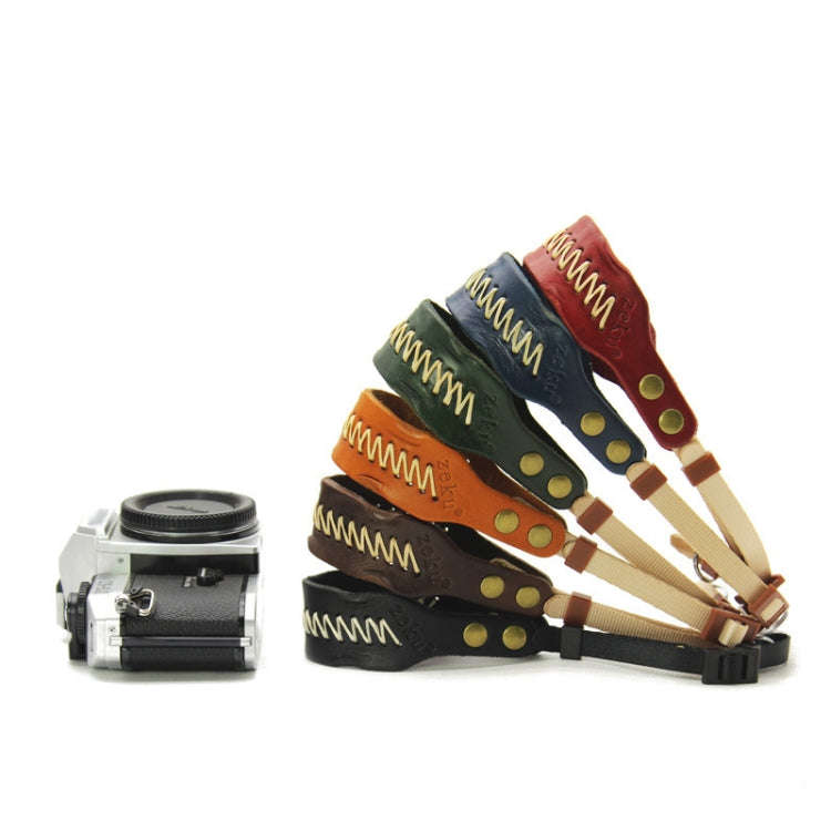 Zeku Retro Leather SLR Wristband Anti-drop Camera Wrist Strap without Camera(Coffee)