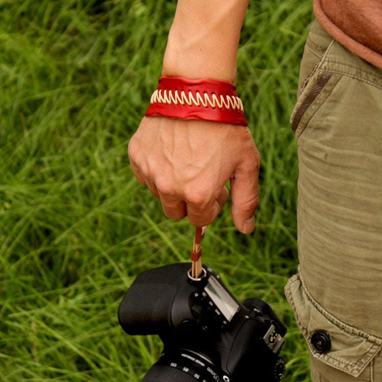 Zeku Retro Leather SLR Wristband Anti-drop Camera Wrist Strap without Camera(Coffee)