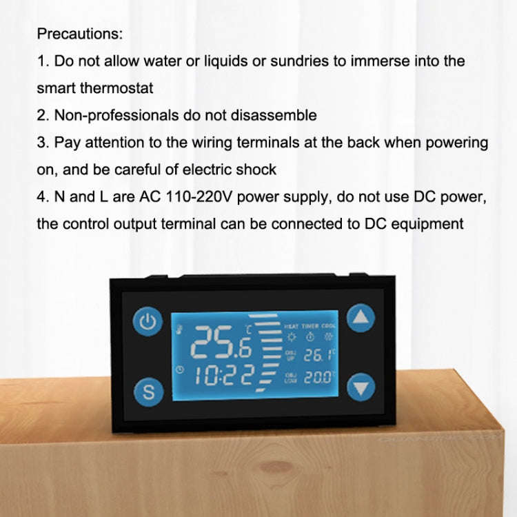 W-1213 Intelligent Digital Display Fish Tank Climbing Pet Thermostat Planting Hatch Breeding Temp...