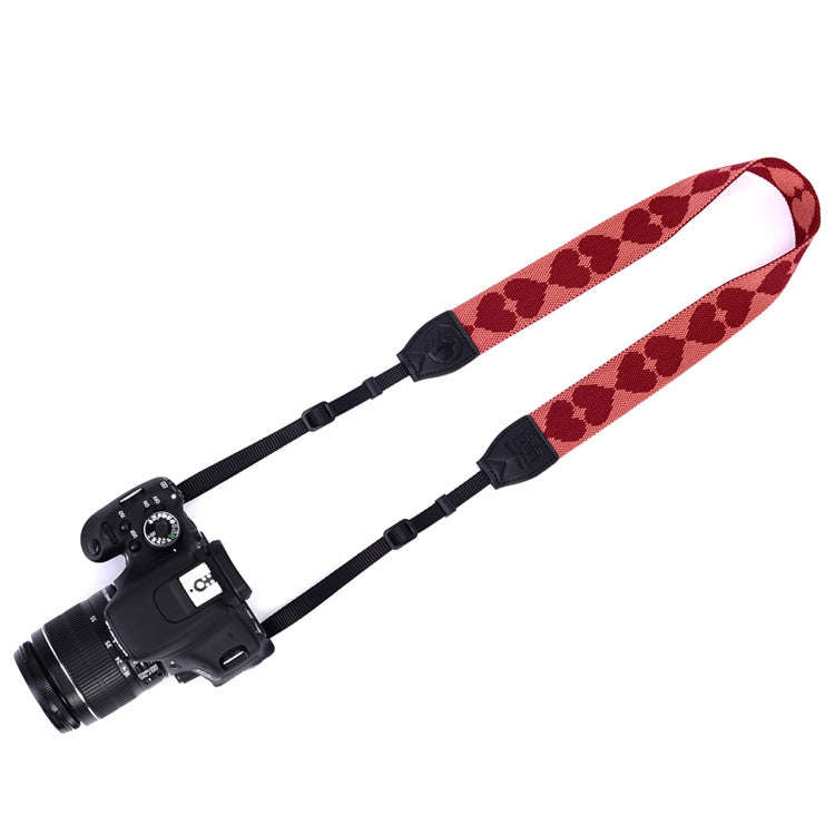 Embroidered Heart Pattern SLR Camera Strap Mirrorless Camera Love Lanyard(Classic 08-B-Transfer)