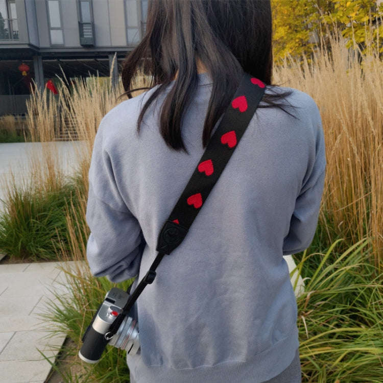 Embroidered Heart Pattern SLR Camera Strap Mirrorless Camera Love Lanyard(Classic 08-B-Transfer)