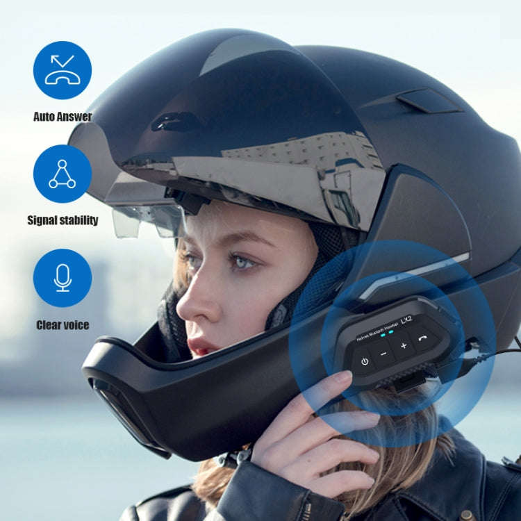 LX2 Motorcycle Helmet Bluetooth Earphone Waterproof Noise Canceling Motorcycle Headphones(Black)