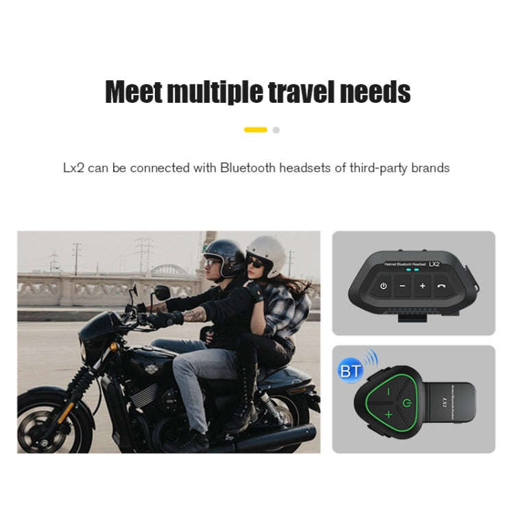 LX2 Motorcycle Helmet Bluetooth Earphone Waterproof Noise Canceling Motorcycle Headphones(Black)
