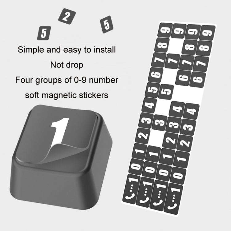 Aluminum Alloy Temporary Parking Number Plate Interior Decoration(Black Red)