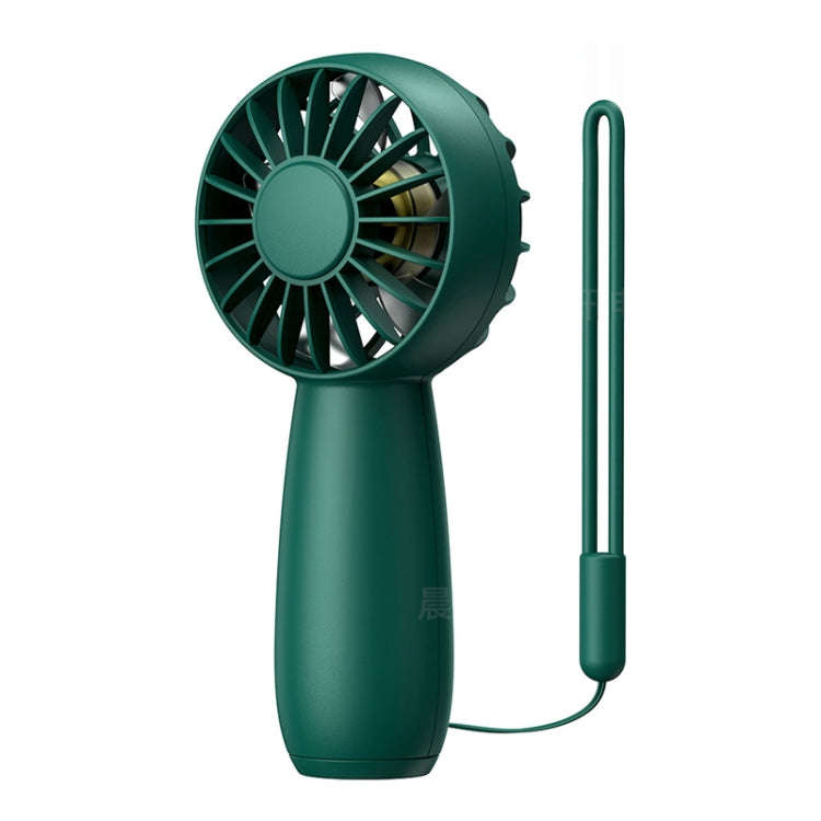 USB Outdoor Mini Handheld Brushless Motor Fan, Style: 1500mAh(Dark Green)