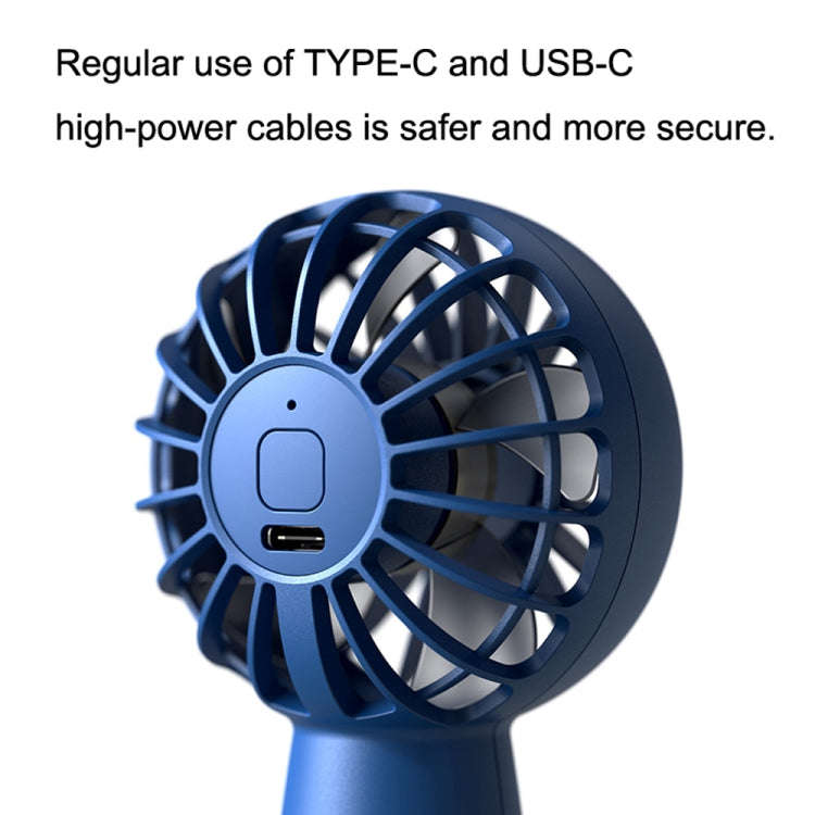 USB Outdoor Mini Handheld Brushless Motor Fan, Style: 1500mAh(Dark Green)