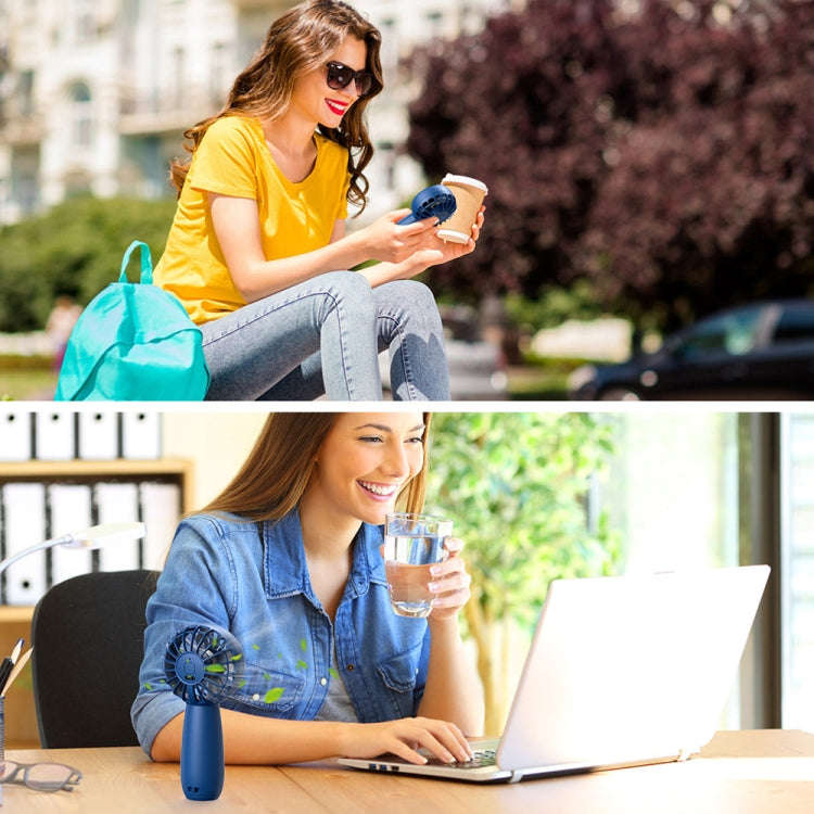 USB Outdoor Mini Handheld Brushless Motor Fan, Style: 1500mAh(Dark Green)