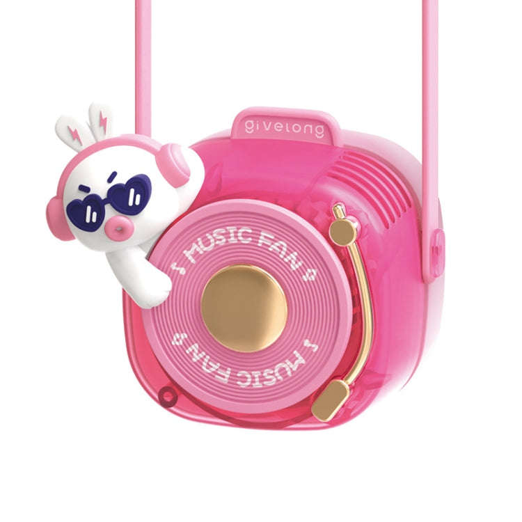 GL120-123 Hanging Neck Fan Summer Handheld USB Portable Mini Fan(Pink)