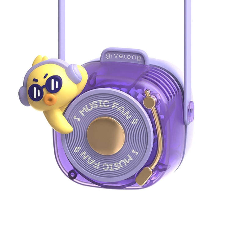 GL120-123 Hanging Neck Fan Summer Handheld USB Portable Mini Fan(Purple)