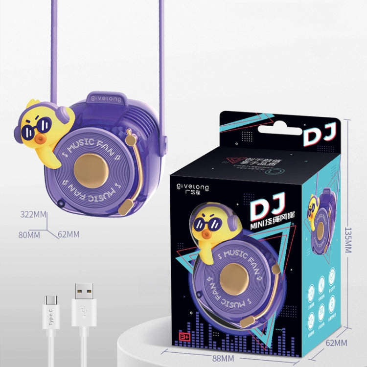 GL120-123 Hanging Neck Fan Summer Handheld USB Portable Mini Fan(Blue)