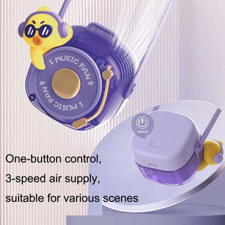 GL120-123 Hanging Neck Fan Summer Handheld USB Portable Mini Fan(Blue)