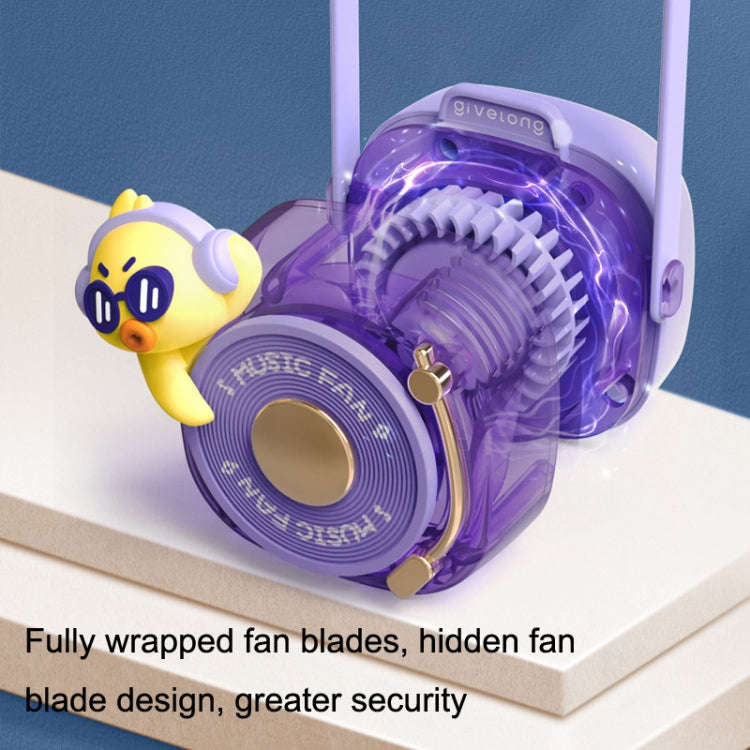 GL120-123 Hanging Neck Fan Summer Handheld USB Portable Mini Fan(Blue)