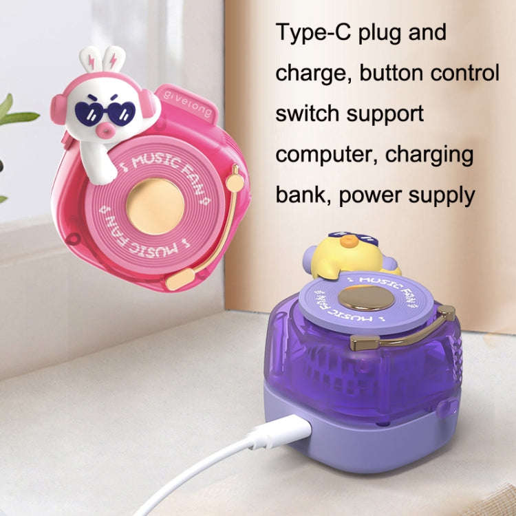 GL120-123 Hanging Neck Fan Summer Handheld USB Portable Mini Fan(Purple)