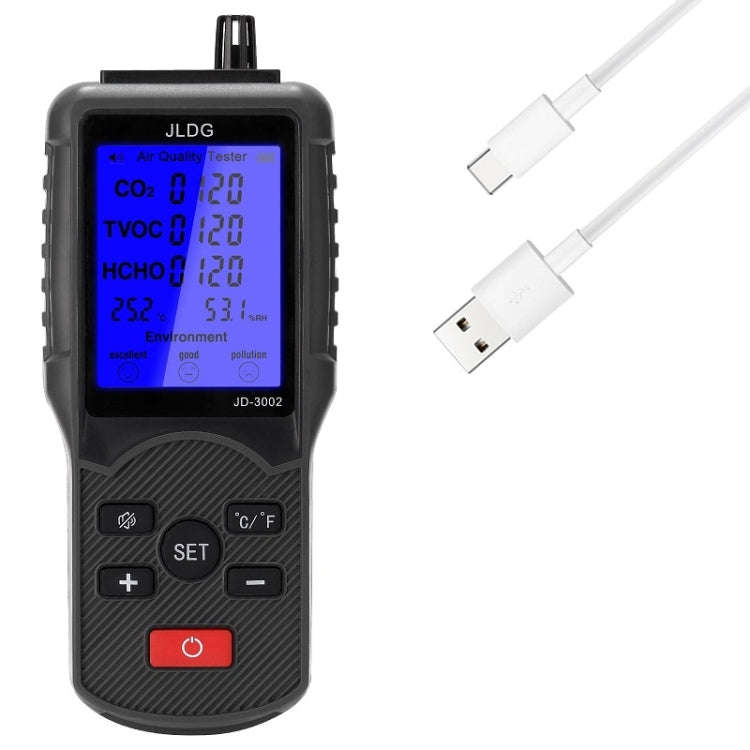 JD-3002 Carbon Dioxide Comprehensive Air Quality Temperature Humidity Detector(480g)