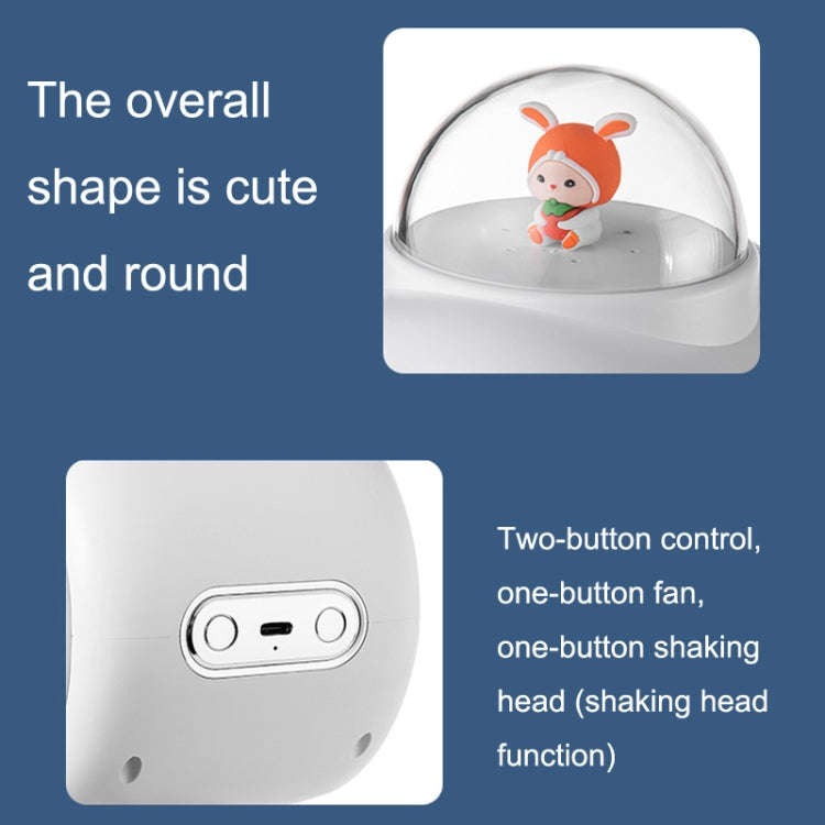 Baby Stroller Fan Home Mute Outdoor Cooling Portable Rabbit Octopus Fan Without Shake Head (White)