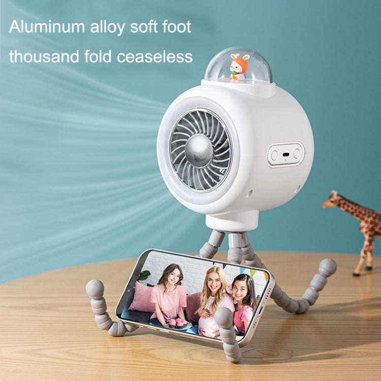 Baby Stroller Fan Home Mute Outdoor Cooling Portable Rabbit Octopus Fan Without Shake Head (Pink)