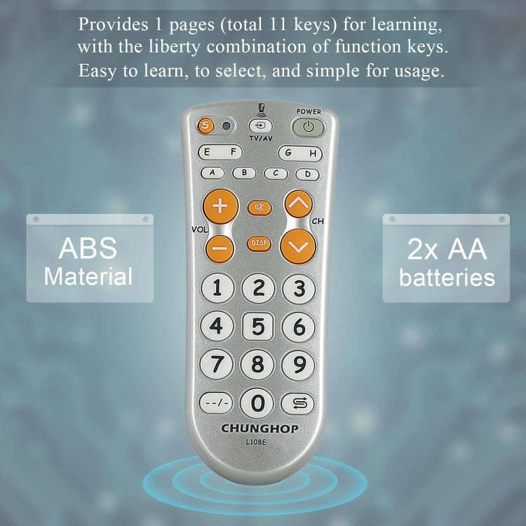 CHUNGHOP L108E Infrared Learning Universal TV Remote Control