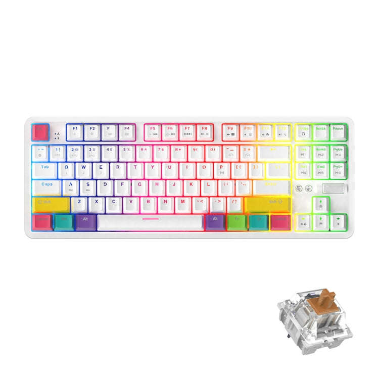 Ajazz K870T 87-Key Hot Swap Bluetooth/Wired Dual Mode RGB Backlight Office Game Mechanical Keyboa...