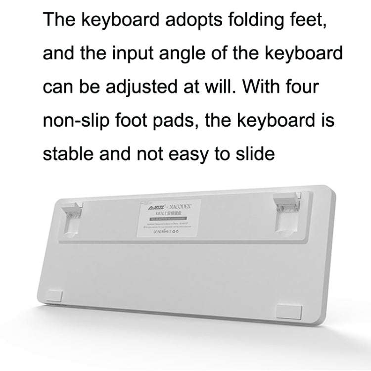 Ajazz K870T 87-Key Hot Swap Bluetooth/Wired Dual Mode RGB Backlight Office Game Mechanical Keyboa...