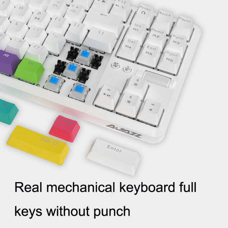 Ajazz K870T 87-Key Hot Swap Bluetooth/Wired Dual Mode RGB Backlight Office Game Mechanical Keyboa...