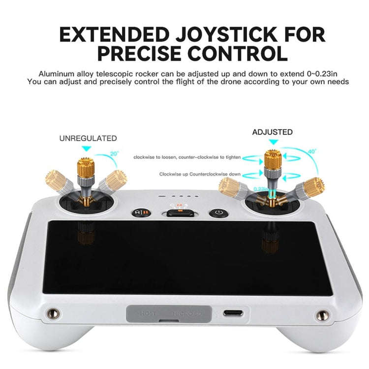 For DJI Mini 3 Pro RCSTQ Aluminum Alloy Two Color Telescopic Joystick With Screen Remote Control ...