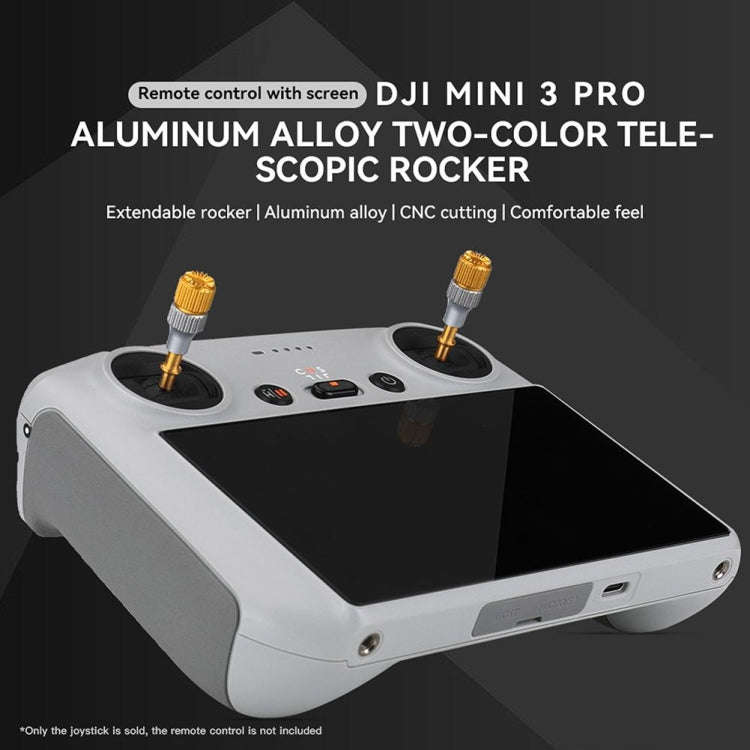 For DJI Mini 3 Pro RCSTQ Aluminum Alloy Two Color Telescopic Joystick With Screen Remote Control ...