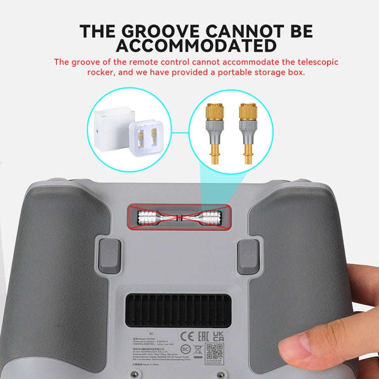 For DJI Mini 3 Pro RCSTQ Aluminum Alloy Two Color Telescopic Joystick With Screen Remote Control ...