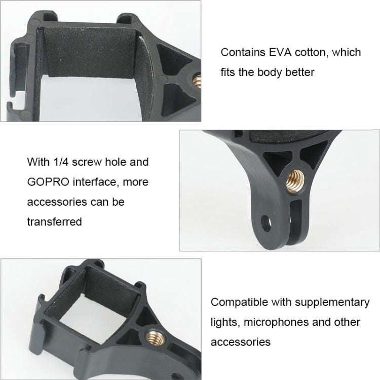 Black RCSTQ for DJI Pocket 2 Expansion Adapter Holder Camera Fixed Connection Accessories