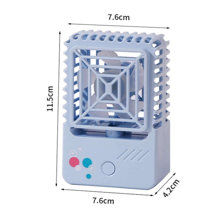 820 Mini Desktop USB Charging Fan Handheld Portable Dormitory Square Small Fan(Forest Green)