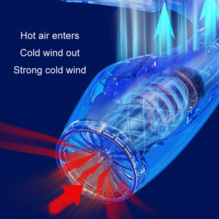 USB Charging Big Wind Cooling Leafless Hanging Neck Fan(Blue)