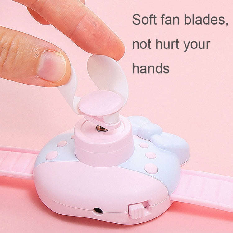 1158 Cartoon Shape Children Watch Fan USB Charging Portable Wrist Mini Fan(Pink)