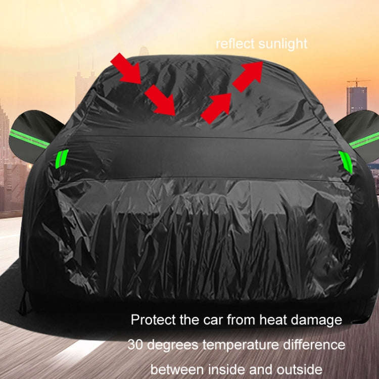 190T Silver Coated Cloth Car Rain Sun Protection Car Cover with Reflective Strip, Size: XXL
