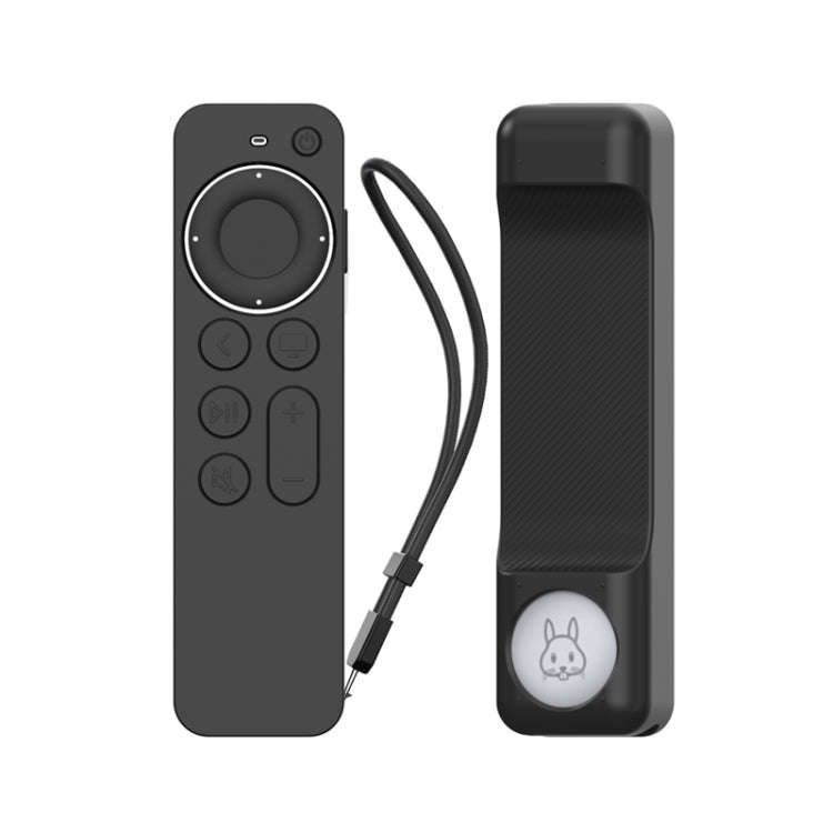 For Apple TV Siri Remote 2/3 AhaStyle PT165 Remote Controller Silicone Protective Case(Black)