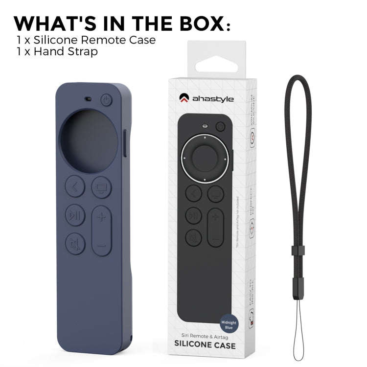 For Apple TV Siri Remote 2/3 AhaStyle PT165 Remote Controller Silicone Protective Case(Blue)