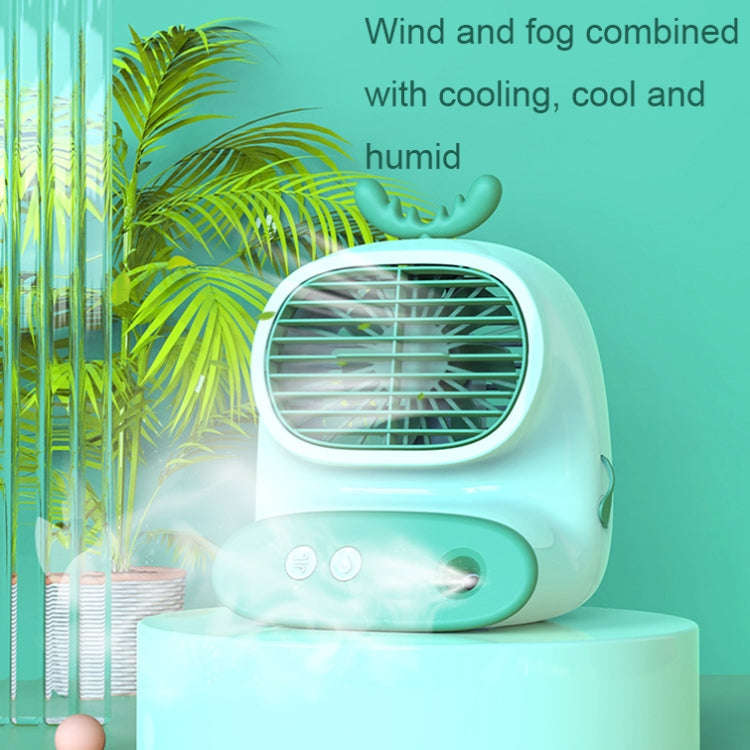 CS1319 Desktop Small Hydrating Spray Cartoon Fan Rechargeable Silent Humidifying Fan(Deer Yellow)