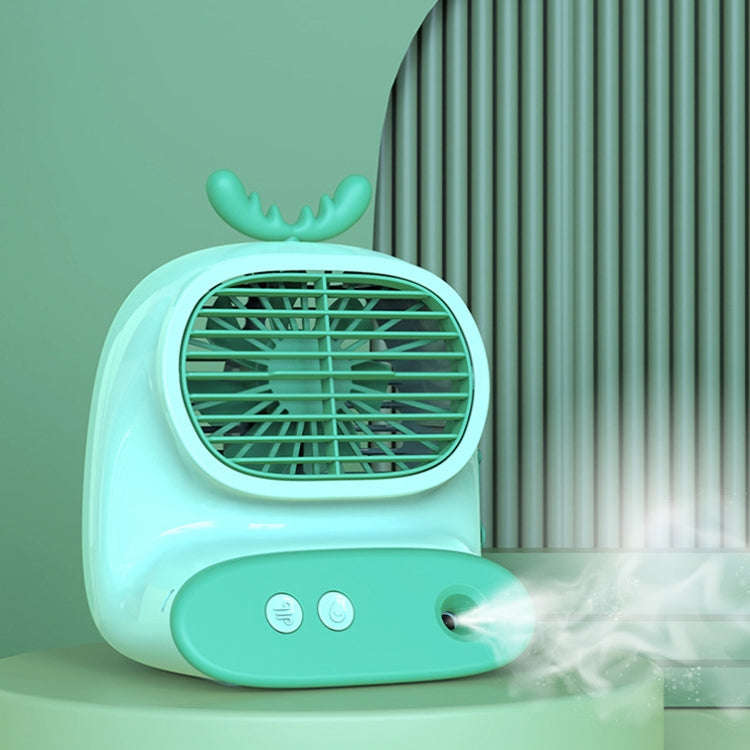 CS1319 Desktop Small Hydrating Spray Cartoon Fan Rechargeable Silent Humidifying Fan(Deer Yellow)