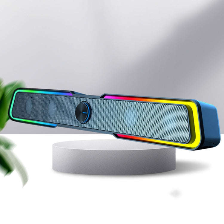 Wired Version DHE6002S RGB Lights HiFi Sound Effect Computer Audio Desktop Long Strip Speakers
