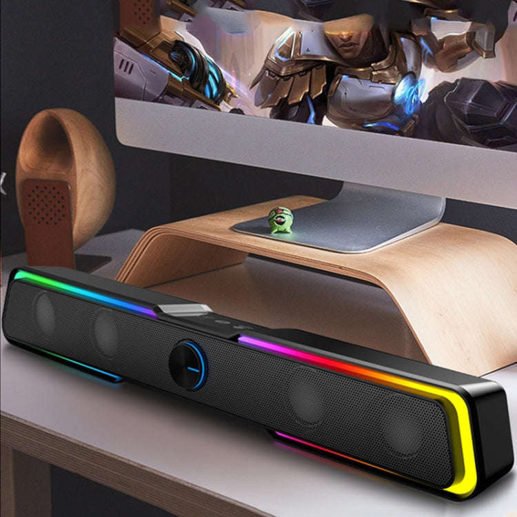 Wired Version DHE6002S RGB Lights HiFi Sound Effect Computer Audio Desktop Long Strip Speakers