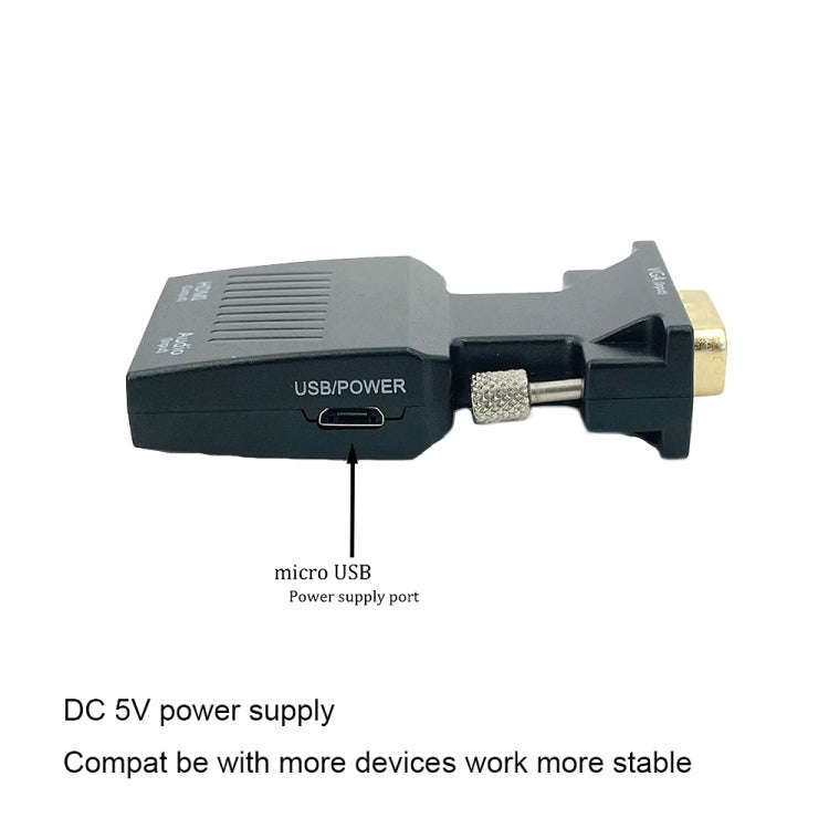 VGA to HDMI Projector HDMI Adapter With Audio Cable Computer HD Converter