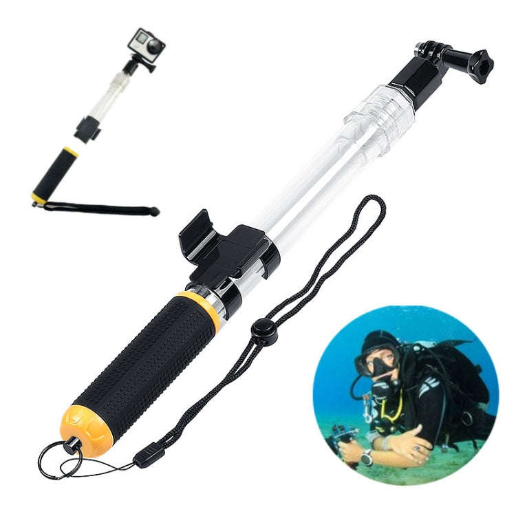 Transparent Retractable Selfie Stick Buoyancy Stick for All Action Cameras