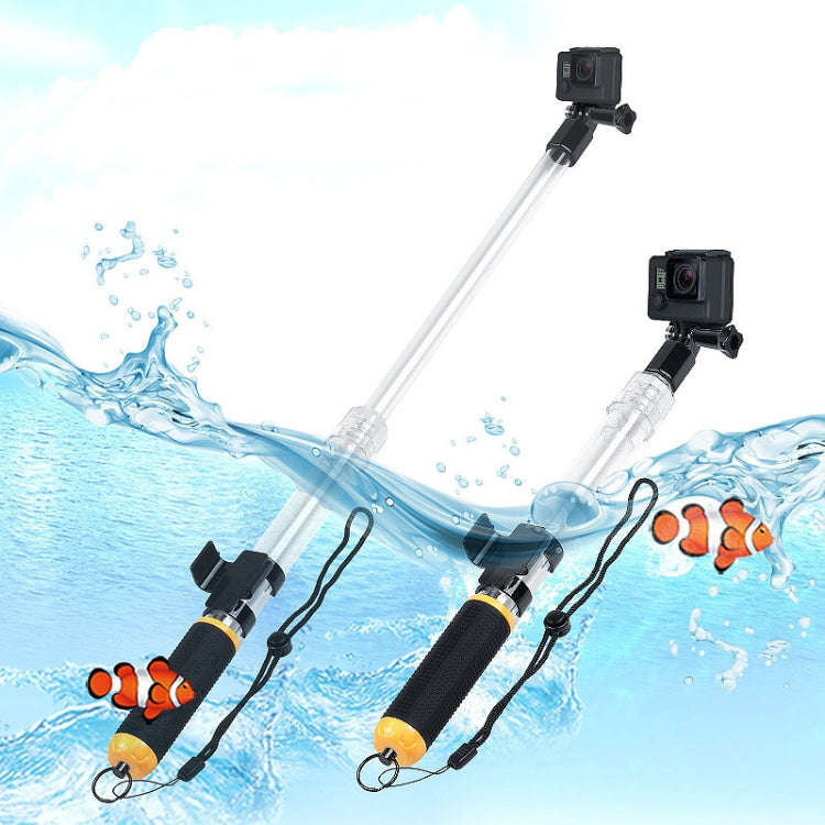 Transparent Retractable Selfie Stick Buoyancy Stick for All Action Cameras