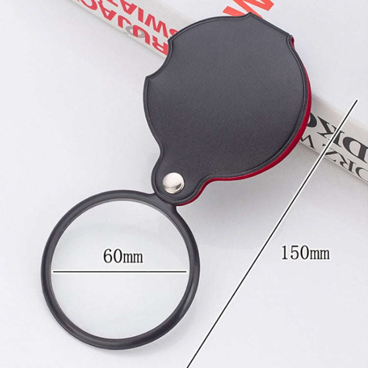5pcs 6X 60mm Foldable Leather Case Reading Magnifier