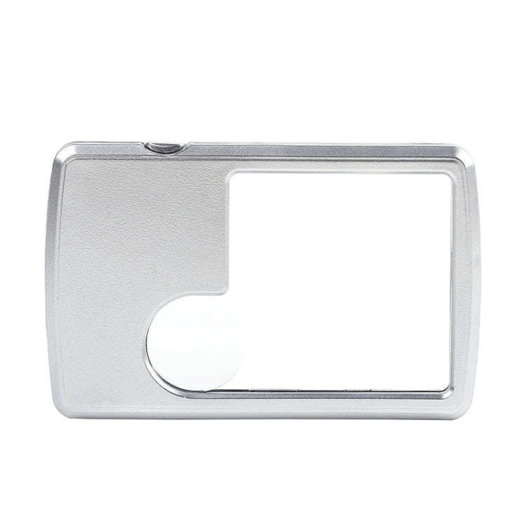 2pcs 3-6 Times Card Type Portable Magnifying Glass Rectangular LED Light