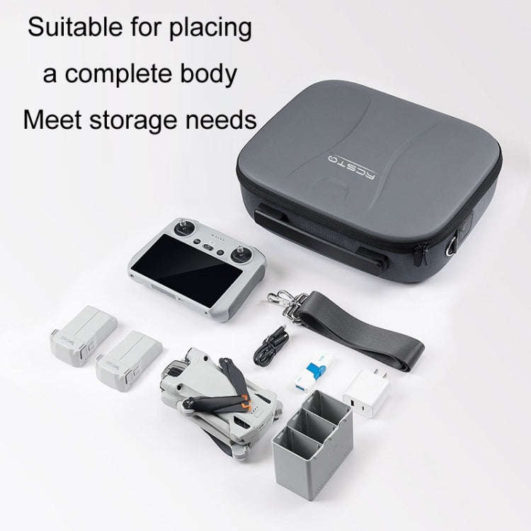 For DJI Mini 3 Pro RCSTQ Remote Control Portable Storage Bag(Grey)