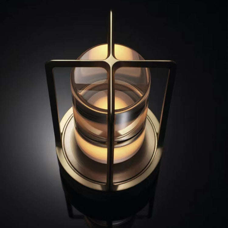 Vintage All Aluminum Cross Table Lamp Hotel Portable Outdoor Camping Touch Night Light, Battery C...